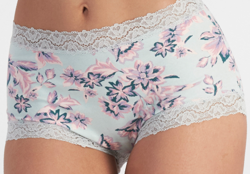Marias Cotton Full Brief (Mint/Pink Floral Print)