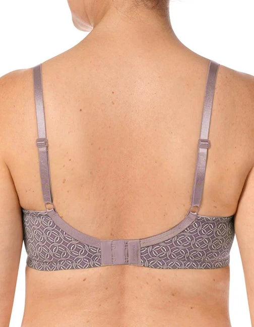 AMOENA Liz mauve non-wired padded mastectomy bra with pockets, featuring soft fabric and supportive design.