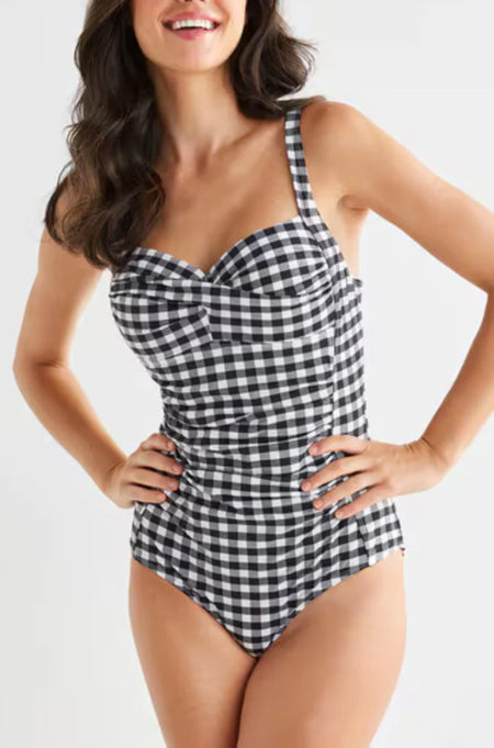 Gingham Peekaboo Tankini Top (Gingham) Size 8 left only