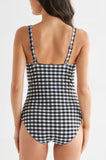 Gingham One Piece Swimsuit (Black)