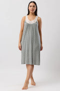 YUU Geo Chemise sleepwear in olive green, featuring a relaxed fit and soft fabric, perfect for comfortable nights.