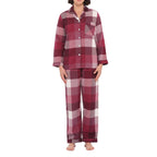 Magnolia Deep Twilight flannelette cotton pyjama set with long-sleeve top and matching pants, cozy sleepwear for women.