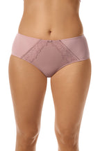 Mauve high waist briefs in floral lace microfibre from Amoena Danielle collection