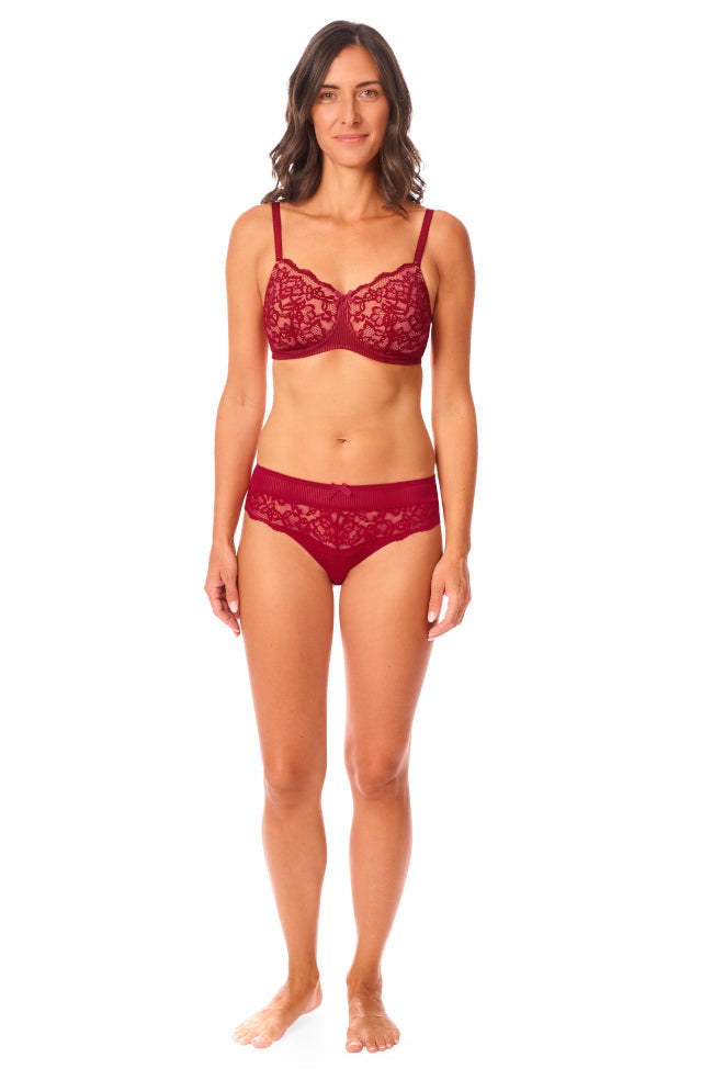 Kyra wirefree padded bra in Chilli & Sand, available in sizes 10AA, 10D, and 10DD by Amoena.
