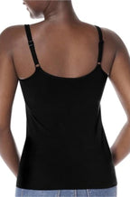 Black Valletta Modal Top by Amoena, soft lingerie designed for mastectomy support, available in sizes 10, 12, 14.