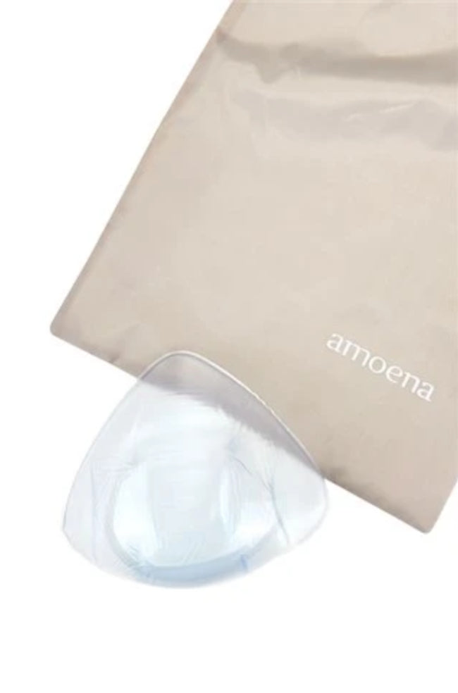 Size 8 clear water-resistant silicone Aqua Wave swim form by Amoena for mastectomy care