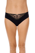 Black AMOENA Alina microfibre lace briefs in size 16, featuring delicate lace details and comfortable fit.