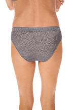 Dark grey and light grey animal print microfibre bikini briefs by Amoena