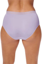 Lavender mesh microfiber high waisted brief from Amoena, featuring a soft and breathable design.