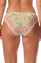 AMOENA Kalina Brief Mint, ultra-soft floral lace underwear, showcasing mint-colored fabric and delicate lace details.