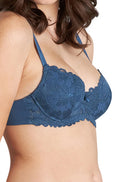 Teal full coverage underwire t-shirt bra from Bendon, featuring adjustable straps and available in size 16B.