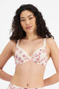 Pink floral Berlei Barely There Luxe Underwire Bra in size 10DD with delicate lace detailing