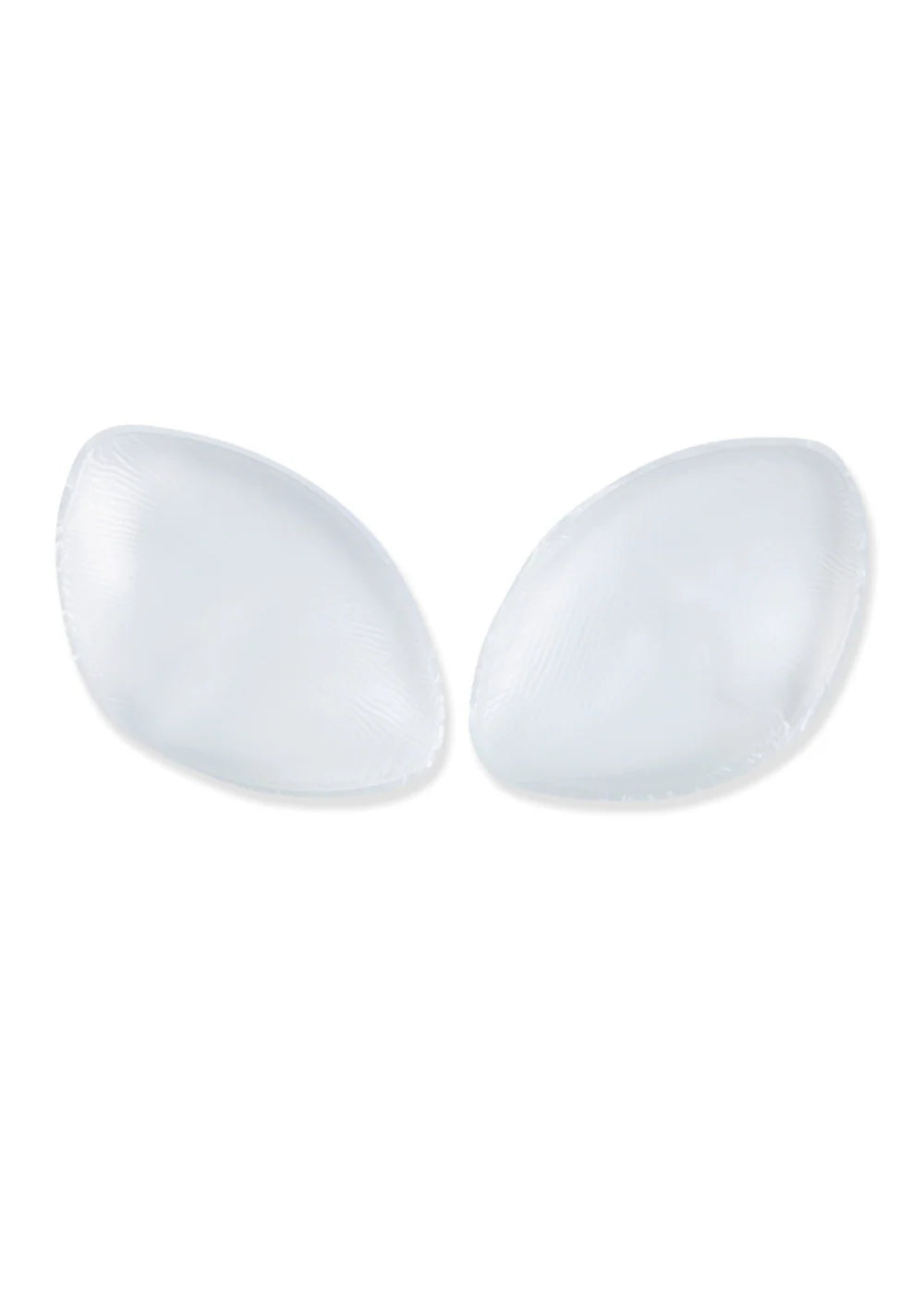 Clear chicken fillet breast enhancers from SECRET WEAPONS, designed as discreet bra inserts for added volume and shape.