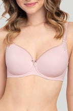 Blush pink Virginia UW T-Shirt Spacer Bra by Corin with contouring design, available in size 12 B cup.