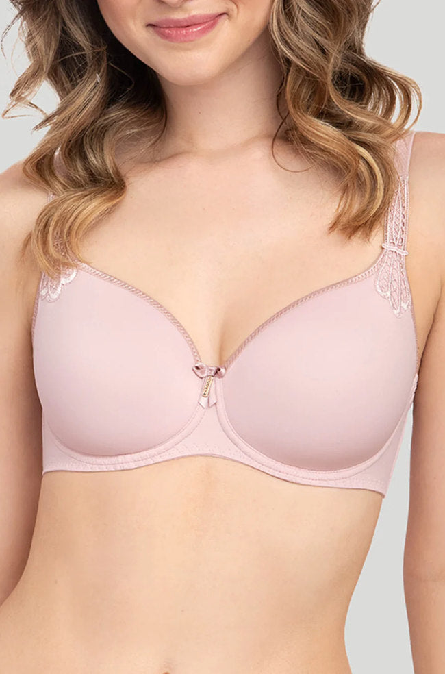 Blush pink Virginia UW T-Shirt Spacer Bra by Corin with contouring design, available in size 12 B cup.