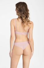 Blush pink laser cut G-string underwear by Corin, available in sizes S, M, L