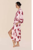 Daisy Silky Satin Long Robe (Pink)