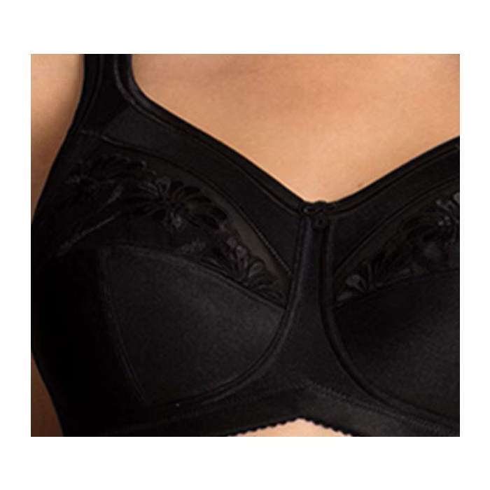 Black Safina wirefree mastectomy bra by ANITA, showcasing comfortable, seamless design with soft fabric and supportive fit.