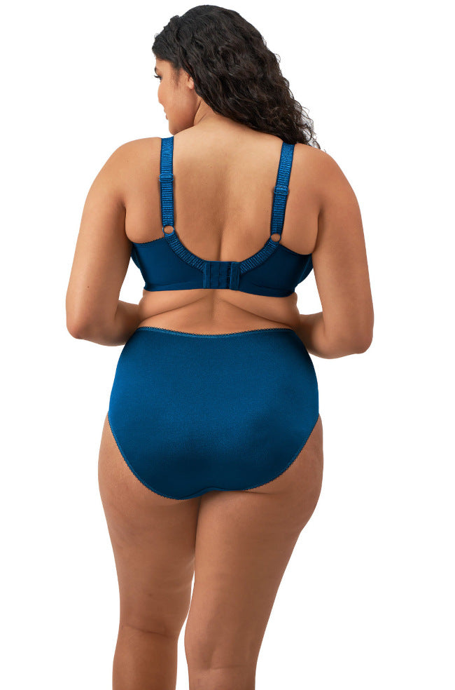 Elomi Cate Poseidon full cup underwire bra in plus size E-J cup with delicate embroidery and adjustable straps