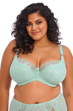 Elomi Brianna padded half cup bra in frozen color for DD to HH cups with convertible straps