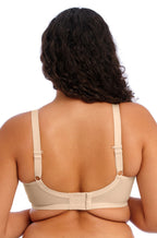 Nude Energise Sports Bra by ELOMI in HH Cup, featuring a supportive design and 50% off sale tag.