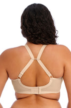 Nude Energise Sports Bra by Elomi, designed for comfort, featuring an 18HH cup size and supportive style.