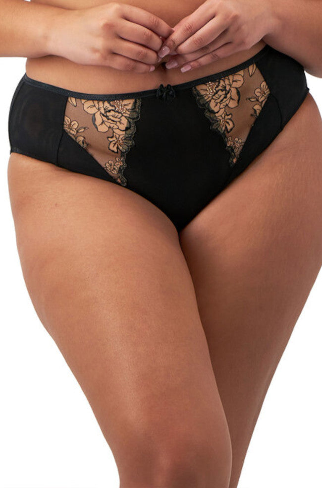 Almond high leg brief underwear from Elomi, available in sizes S-XL
