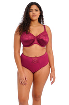 Elomi Cate Full Brief in berry color, smooth nylon elastane, size 3XL, featuring comfortable full coverage design.