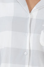 Ginger Lily Emery Buffalo Check cotton pajama set for sleepwear, featuring a cozy, classic plaid design in soft cotton fabric.