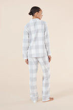 Emery Buffalo Check Cotton Pajama Set by Ginger Lily featuring a cozy sleepwear design with a classic check pattern.