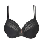 Primadonna Twist East End full cup underwired bra in charcoal, showcasing soft fabric and supportive design.