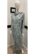 Teal velvet zip robe in size Small by ESSENCE, featuring a comfortable loungewear design.
