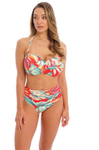 Bamboo Grove Underwired Bikini Top Hot Chilli Print - D-GG Cups