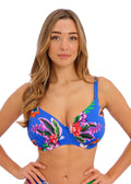 Ultramarine full cup bikini top in DD cup by Fantasie, featuring padded support and adjustable straps.