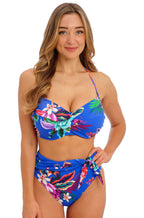 Ultramarine full cup bikini top from Fantasie, designed for larger cup sizes, featuring adjustable straps.