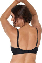 Fayreform black contour underwire bra in microfiber, size 16E with plunge design