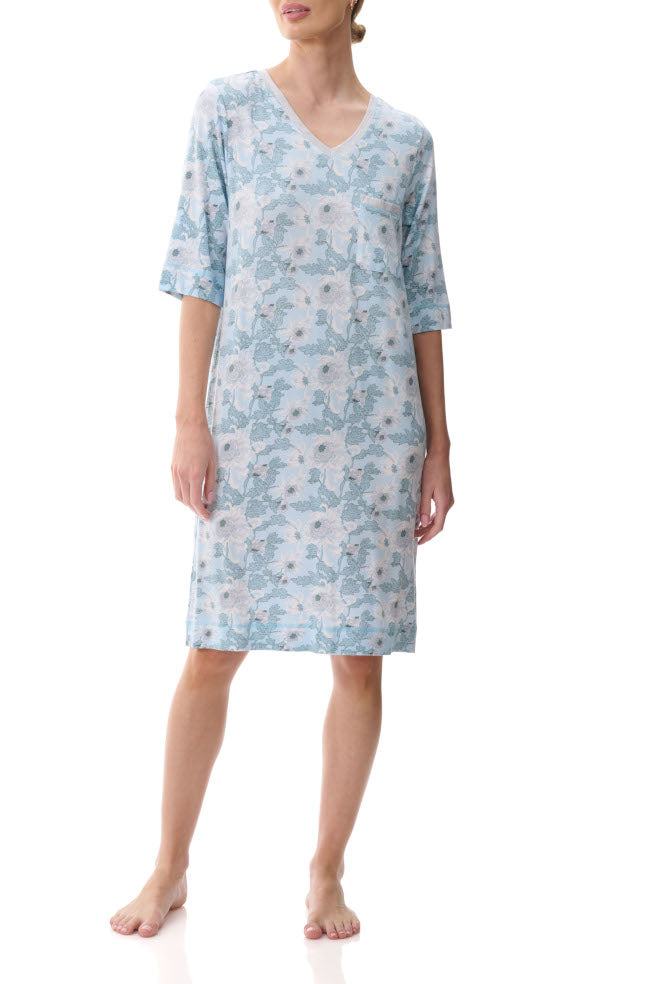 Mint Chelsea modal nightie with Florence Broadhurst print and contrast trim, size XS.