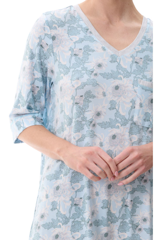 Mint Chelsea Modal Nightie with Florence Broadhurst print and contrast trim, available in size XS only.