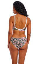 Freya Rose Blossom UW Moulded Plunge Bra in multi-colour with floral design, available in D cup sizes 10, 12, and 14.