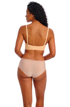 Nude strapless bra with lace details, G cup size, by Freya