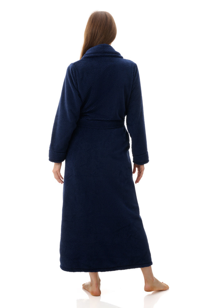 Givoni Deanne Long Dressing Gown Wrap in navy, sleepwear, L size, soft fabric, cozy and elegant for relaxing evenings.