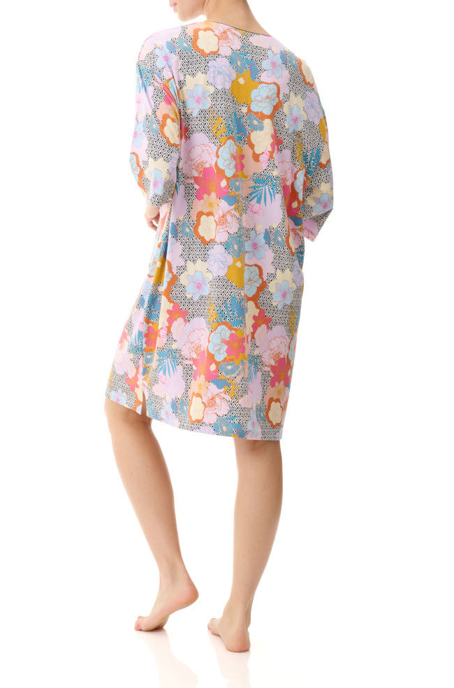 Multi-colour ¾ sleeve kaftan sleepwear in size 2XL by Givoni