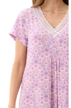 Pink modal nightie with short sleeves and a relaxed fit, size 2XL by GIVONI