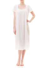 Victoria Mid-length Cotton Nightie (White) Available in size S only