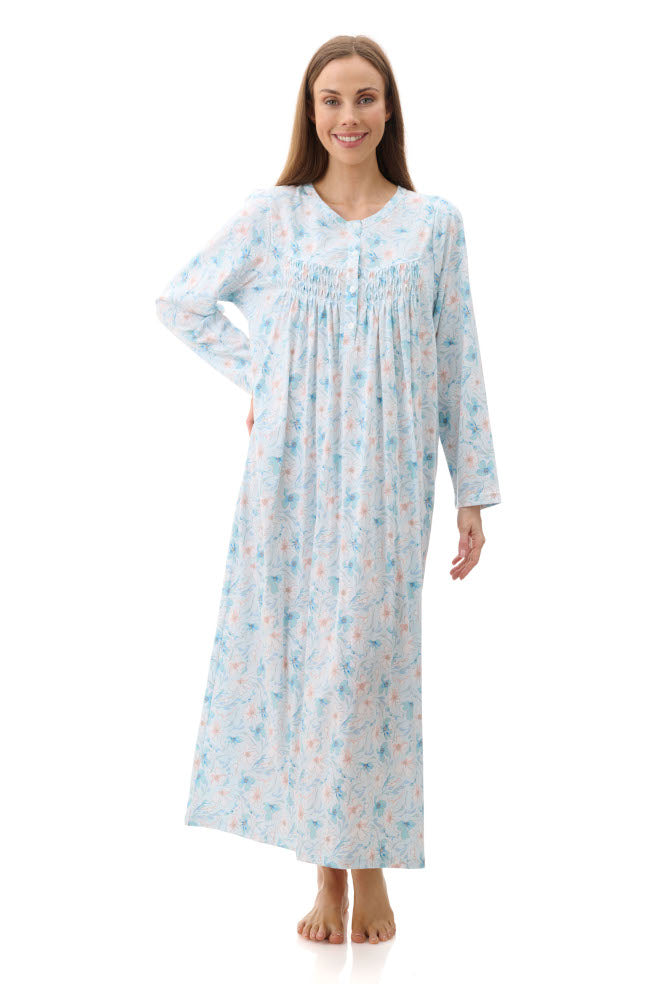 Mint green 100% cotton nightie by GIVONI, size XXL, featuring a relaxed fit and short sleeves.