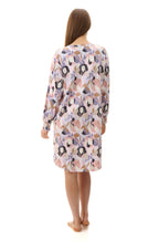 Multi-colored bamboo and cotton short nightie by GIVONI, featuring a relaxed fit and soft fabric.