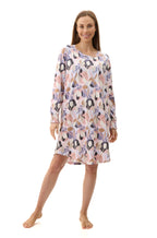 Multi-colored GIVONI Greta Short Nightie made from bamboo and cotton blend, featuring a comfortable, relaxed fit.