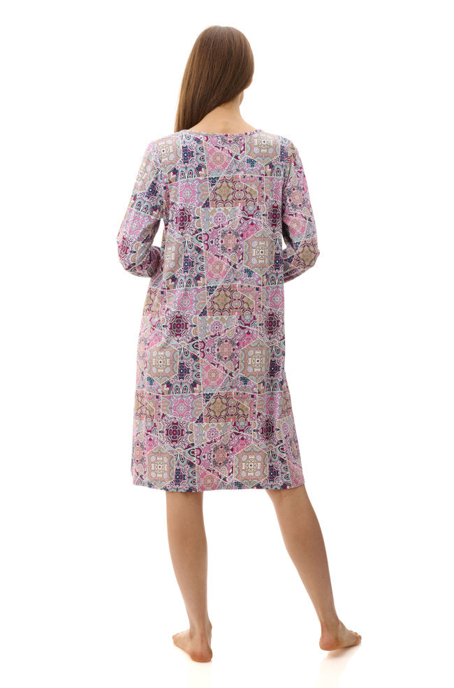 Multi-colored short nightie with bamboo and cotton blend by GIVONI