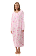 Givoni Leah pink mid-length 100% cotton sleepwear nightie in XXL size, soft and comfortable for restful nights.