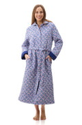 Becky Long Quilted Dressing Gown (Royal Blue) Available in XXL only